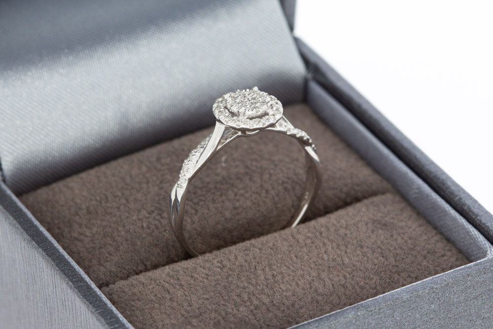 9 karaat Diamant dames ring - 16,3 mm