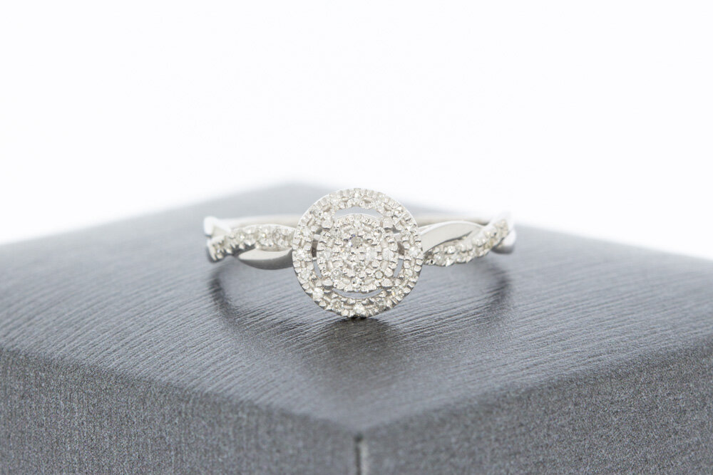 9 karaat Diamant dames ring - 16,3 mm