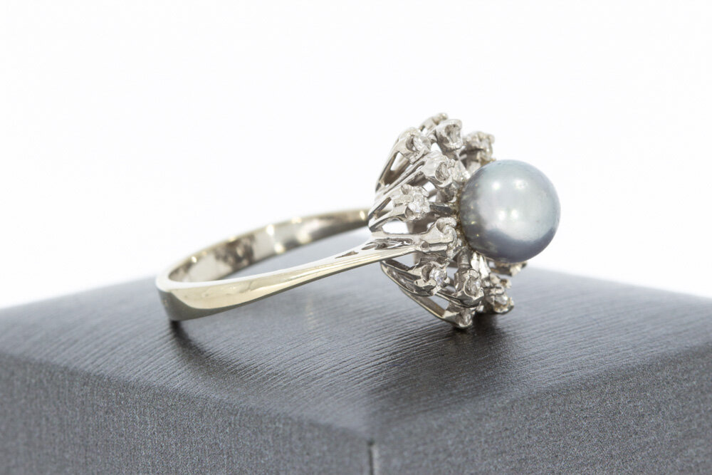 18 karaat gouden diamant ring - 18 mm