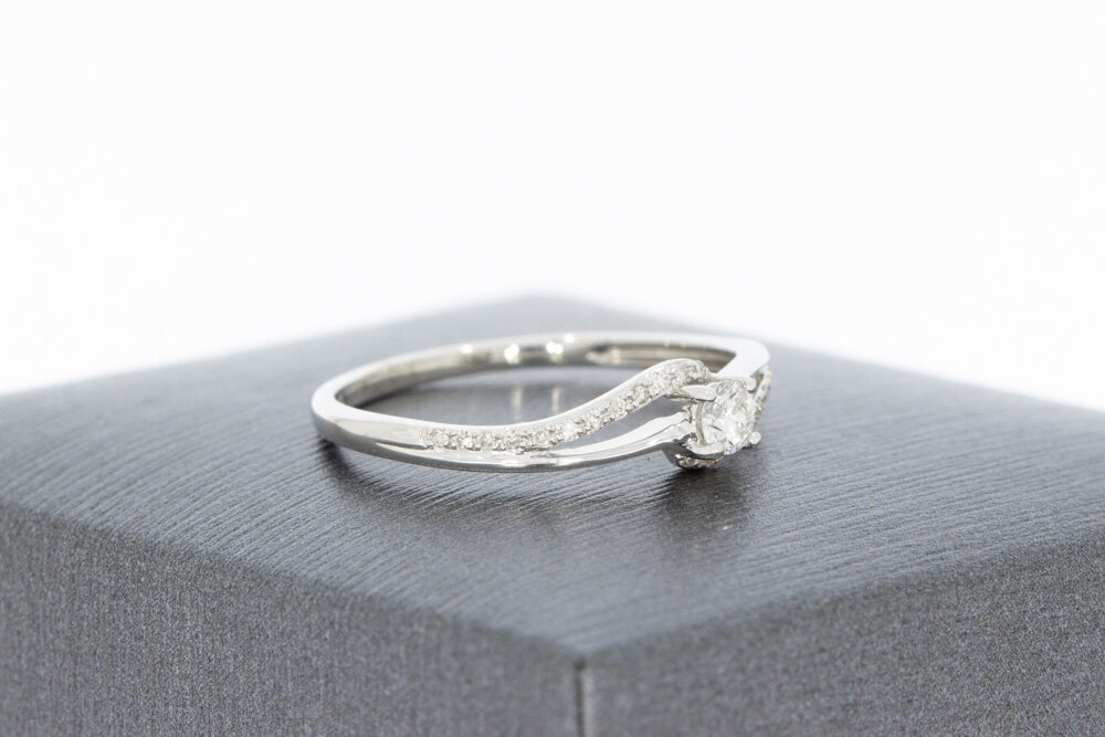 9 karaat Diamant dames ring - 16,5 mm
