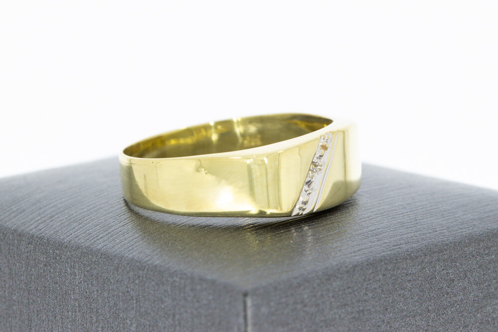 14 karaat gouden mannen ring - 20 mm