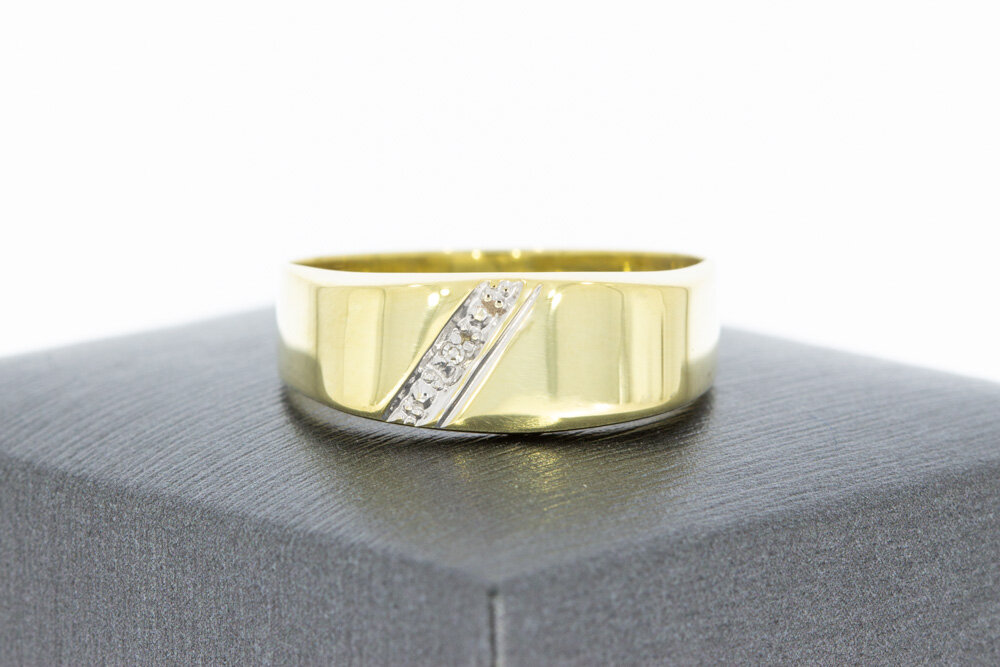 14 karaat gouden mannen ring - 20 mm