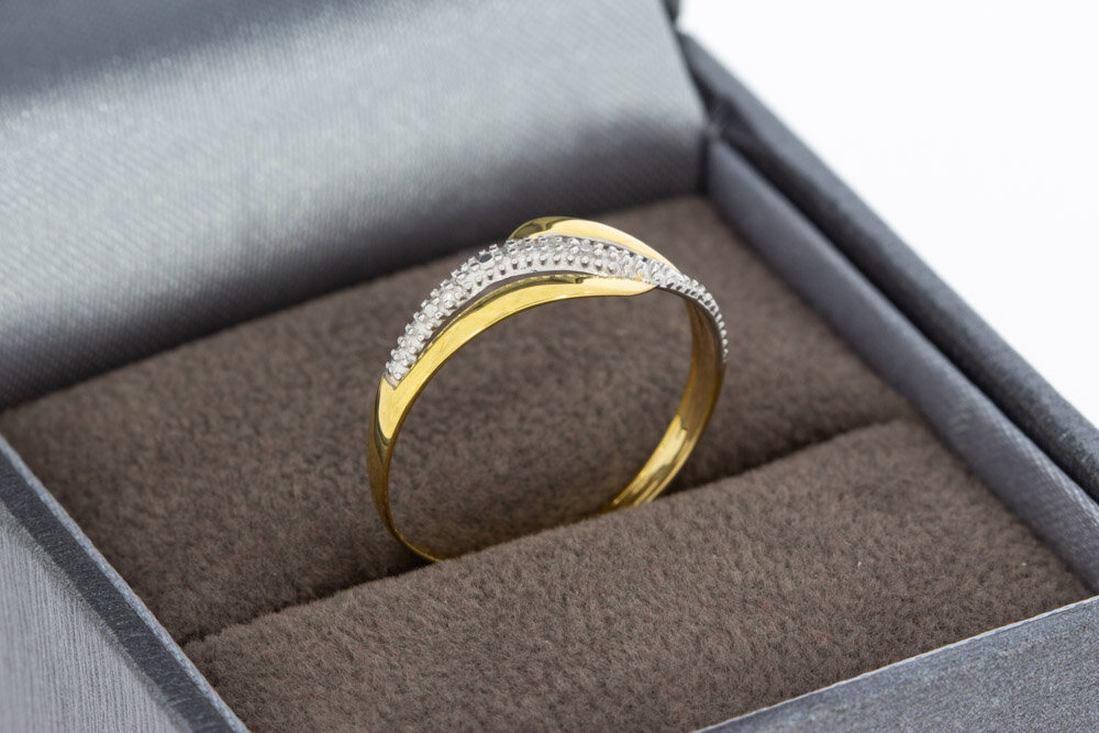 9 karaat bicolor damesring - 16,3 mm