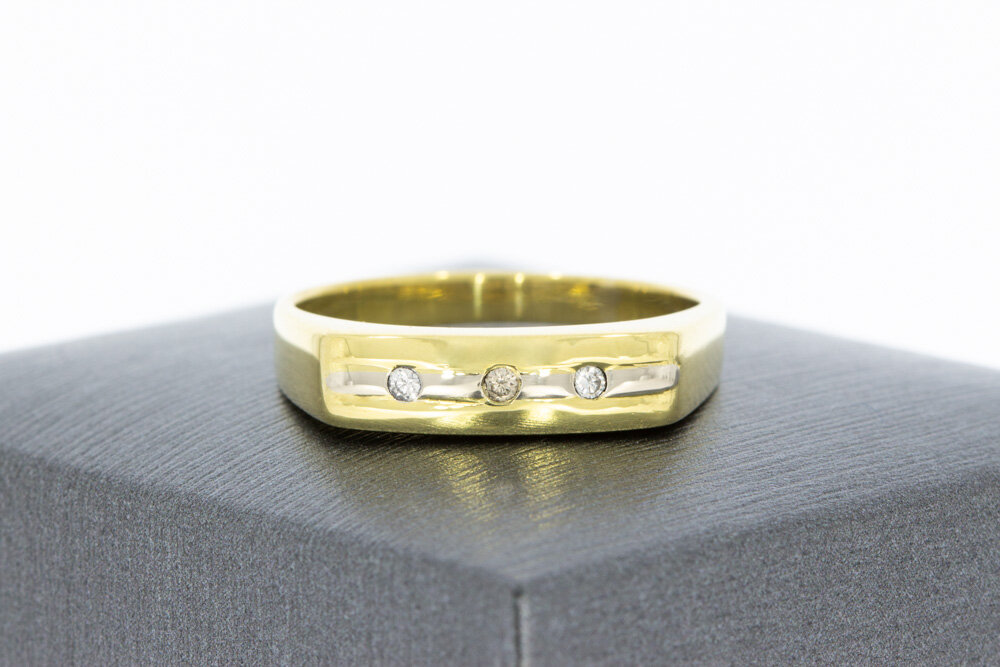 18 karaat gouden pinkring - 18,5 mm