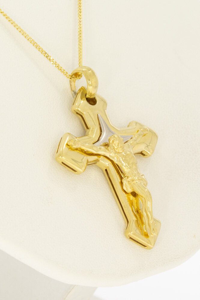 14 karaat geel gouden Kruis - 3,8 cm