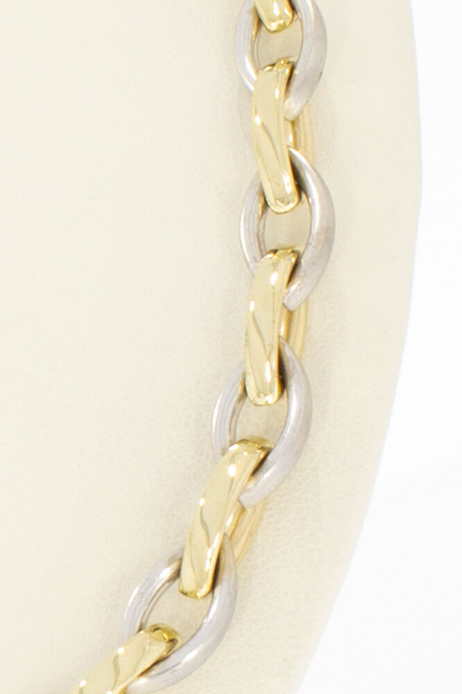 14 karaat bicolor gouden ketting - 45,5 cm