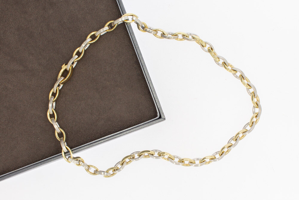 14 karaat bicolor gouden ketting - 45,5 cm
