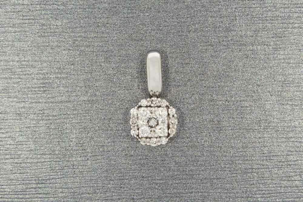 14 karaat goud diamant hanger - 1,8 cm