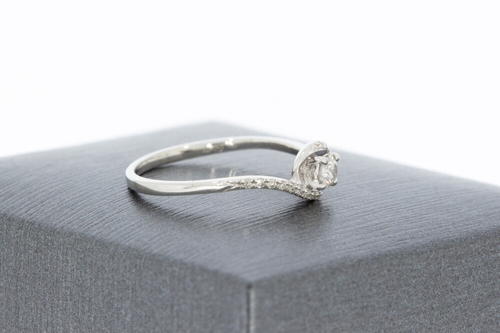 9 karaat dames diamant ringetje - 15,8 mm
