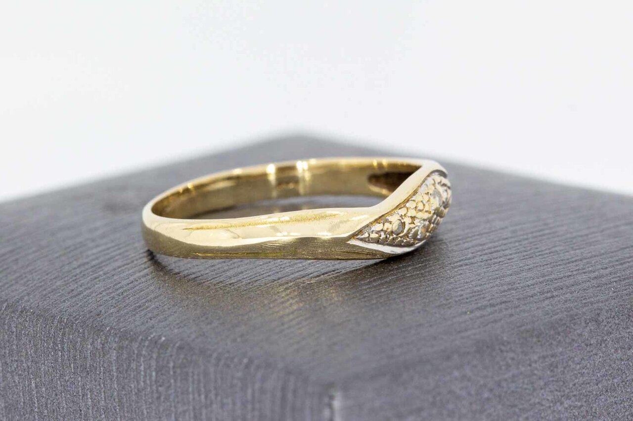 14 Karaat goude ring met diamant - 17,2 mm
