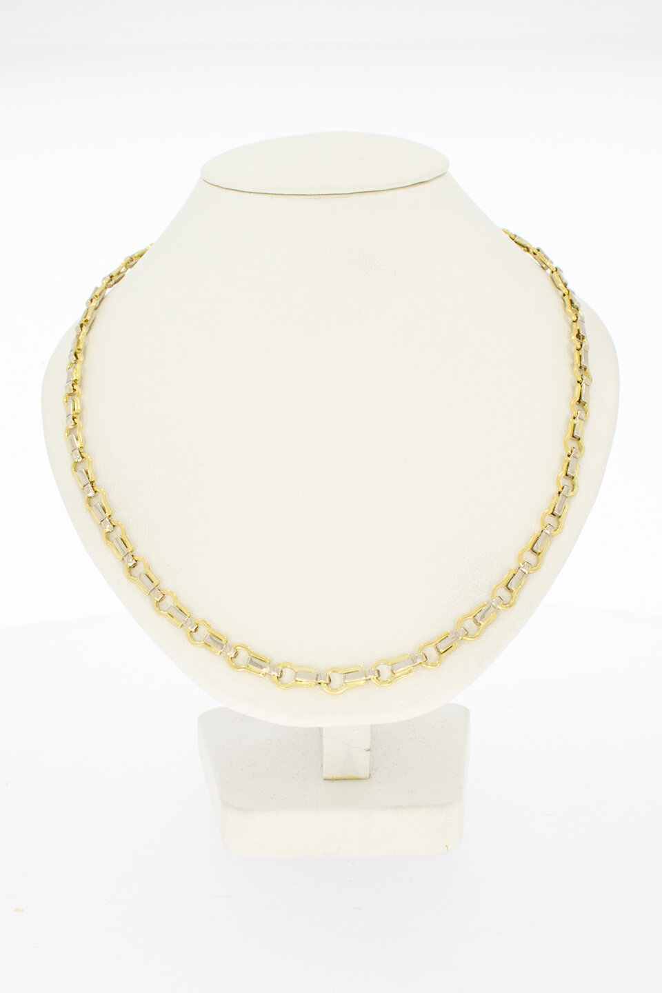 18 karaat gouden bicolor ketting - 50,5  cm