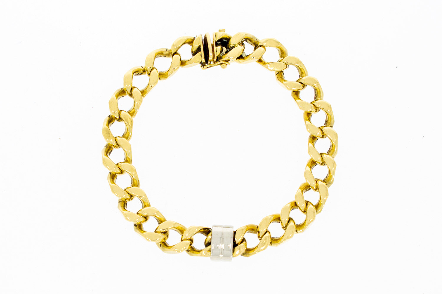 Gourmet armband 18 Karaat bicolor goud - 19,5 cm