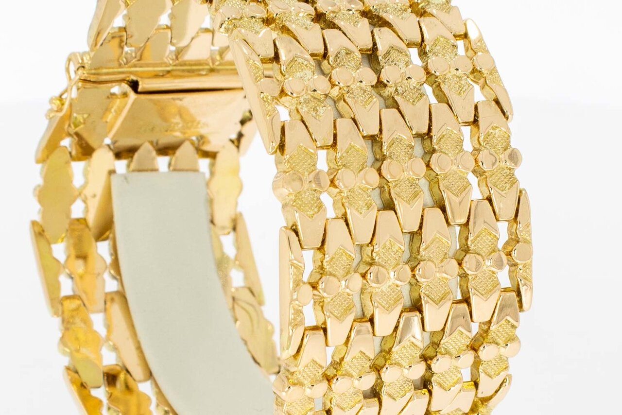 18 Karaat rose gouden brede  armband - 19,8 cm