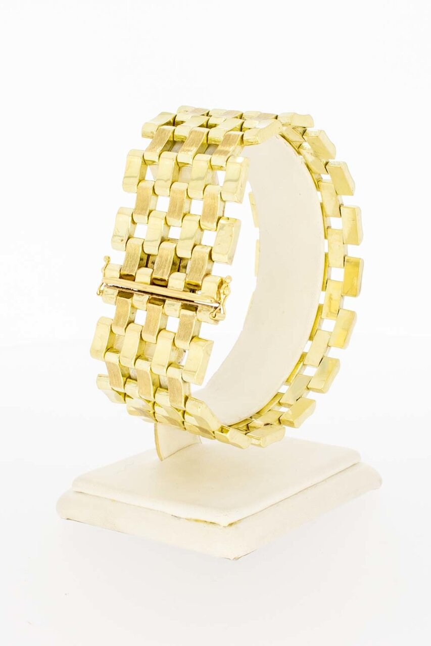 14 Karaat gouden brede Tankarmband - 20 cm