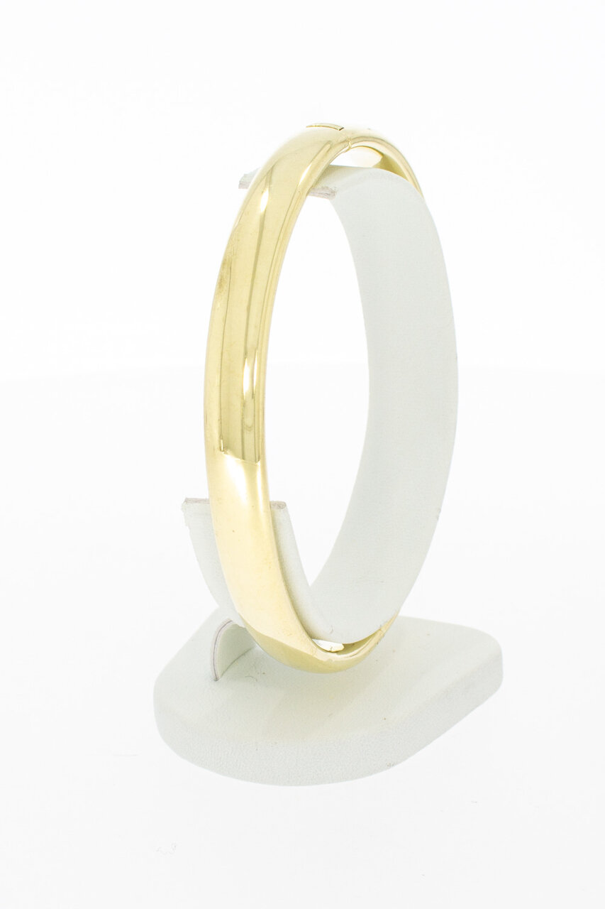 Brede 14 karaat gouden slaven armband