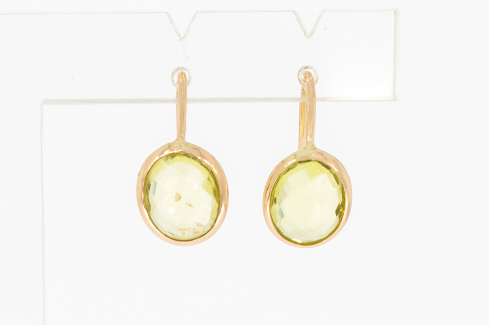 14 karaat gouden Citrien hanger - 1,9 cm