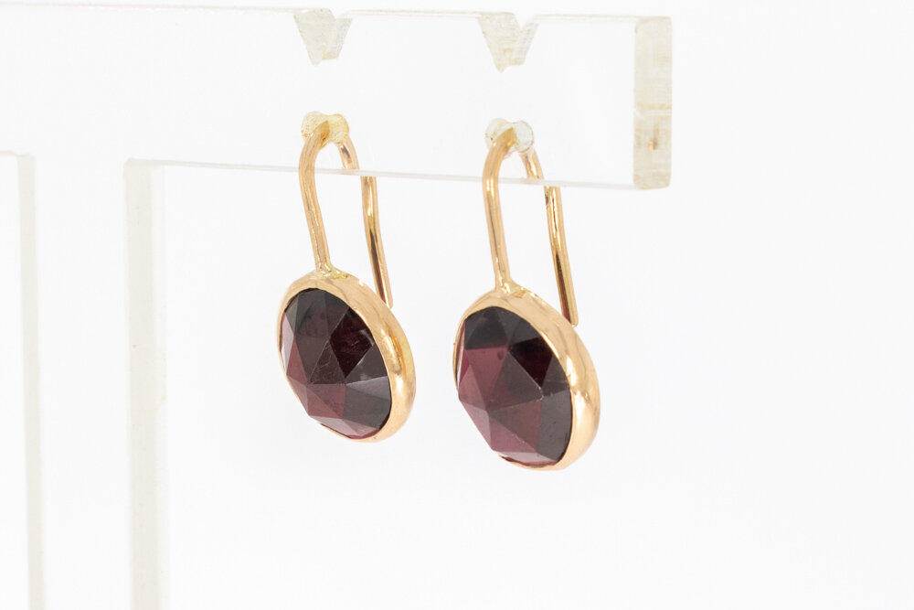 14 karaat gouden Granaat hanger - 2,2 cm