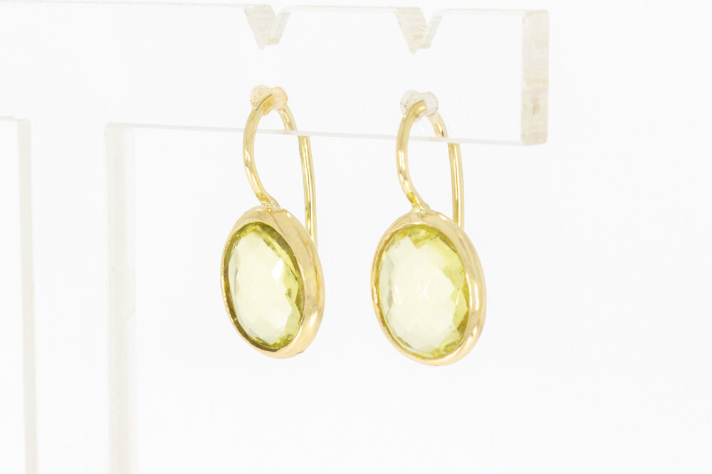 14 karaat gouden Citrien hanger - 2,1 cm