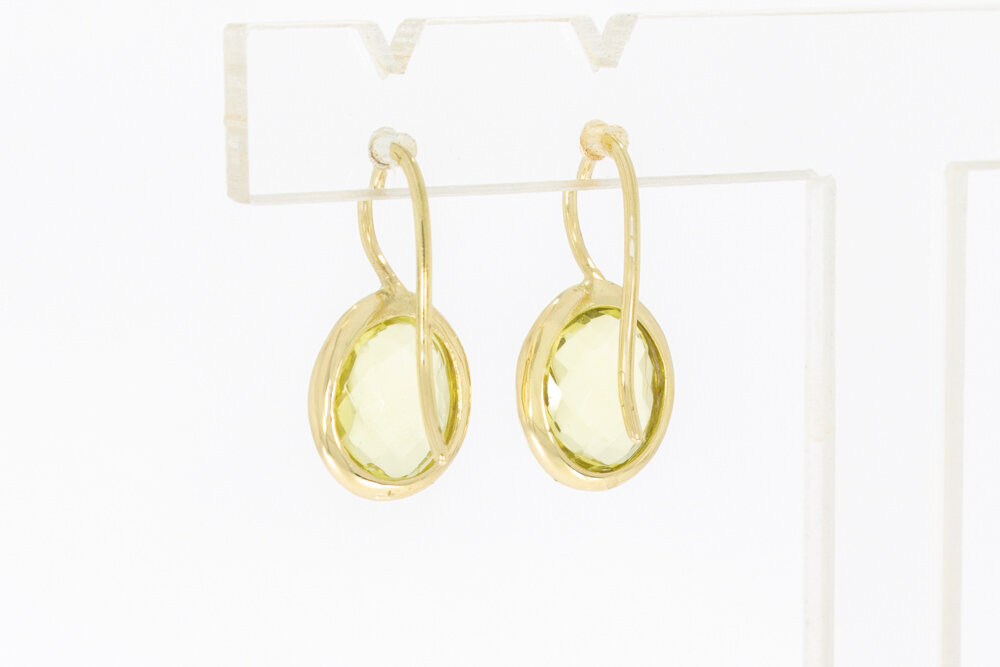 14 karaat gouden Citrien hanger - 2,1 cm