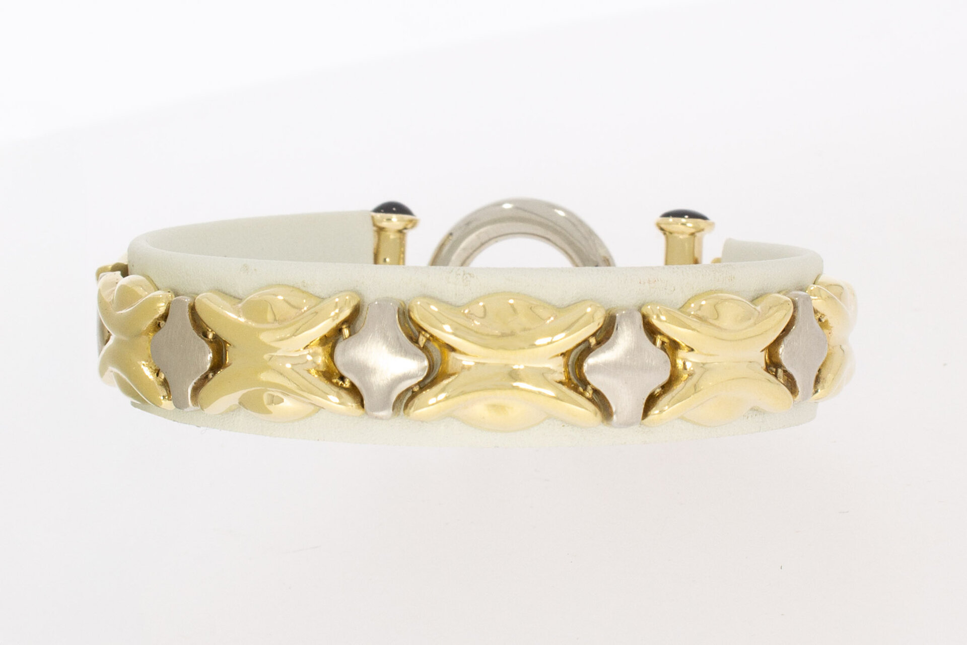 Bicolor dames armband 14 karaat -  19,5 cm