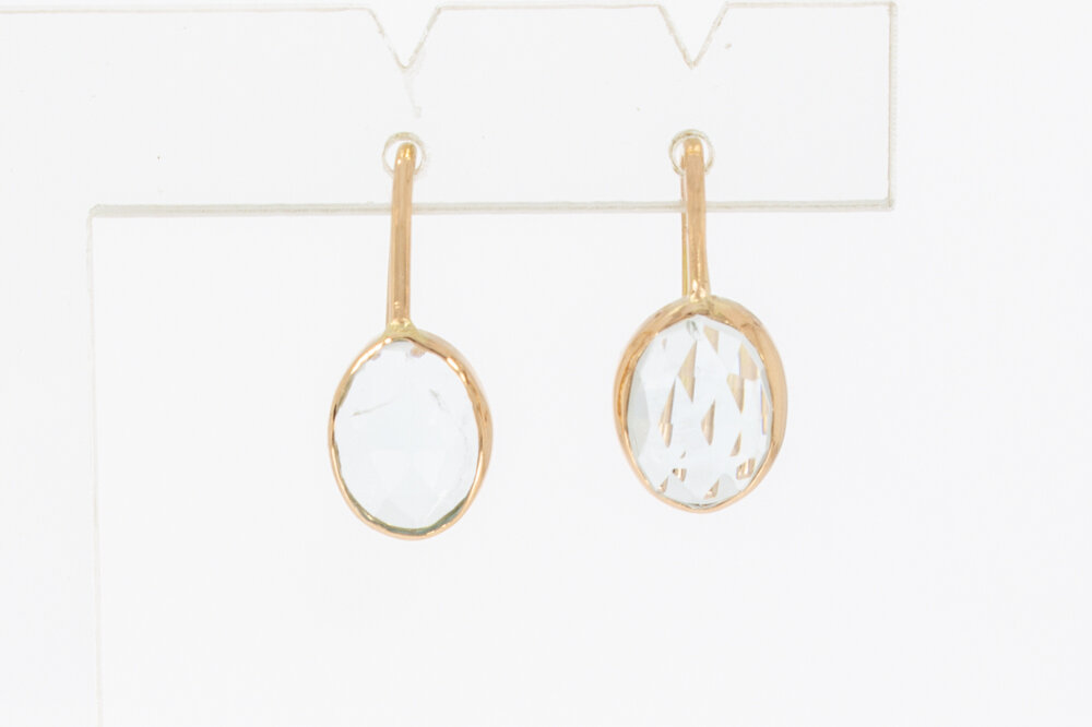 14 karaat gouden Aquamarijn hanger - 1,8 cm