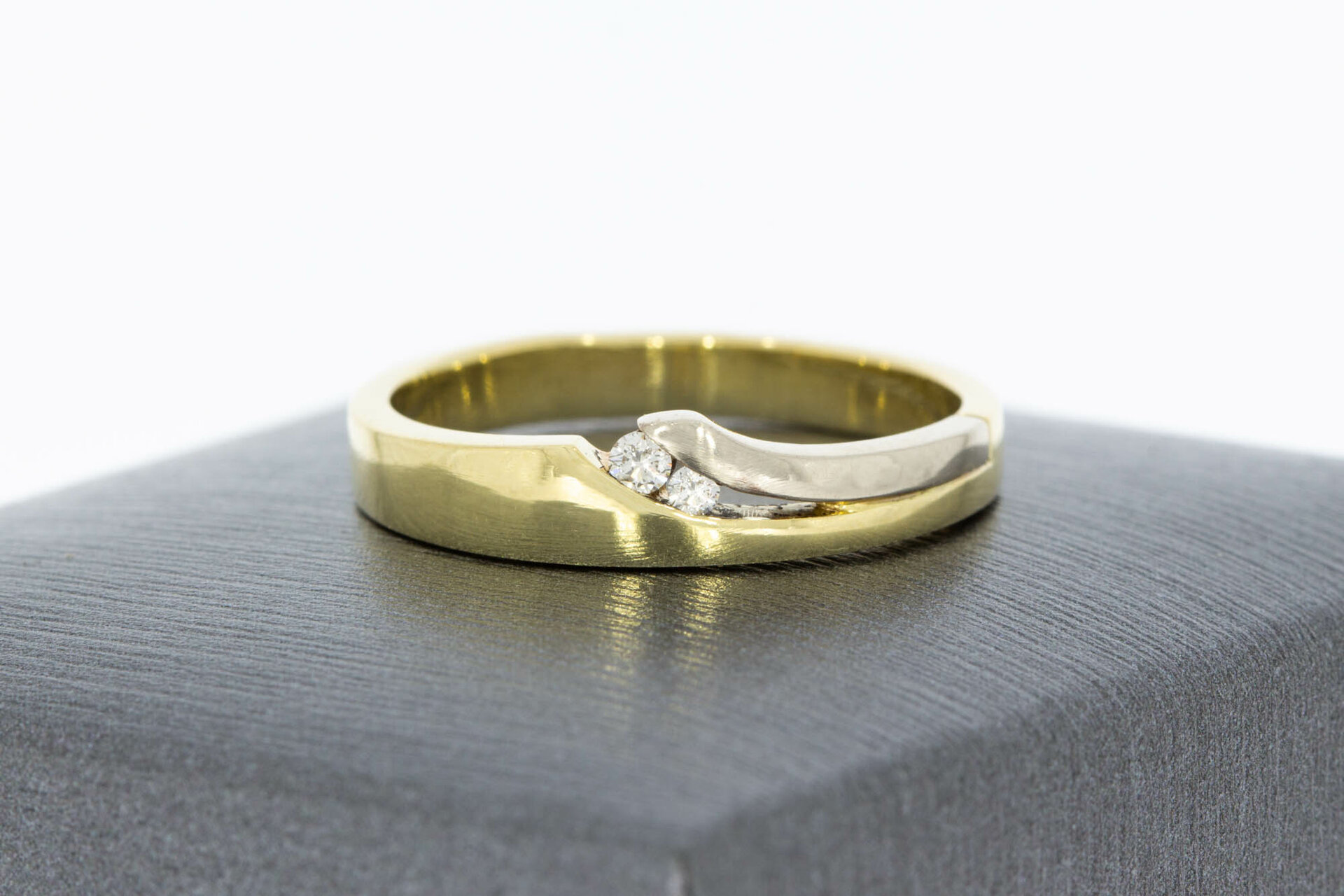 14 karaat dames diamantring - 18,1 mm