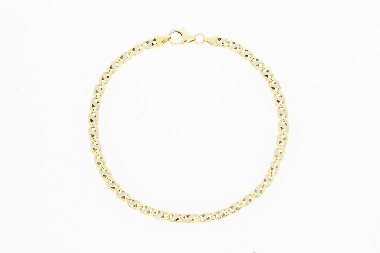 14 Karaat Valkoog armband goud - 21 cm