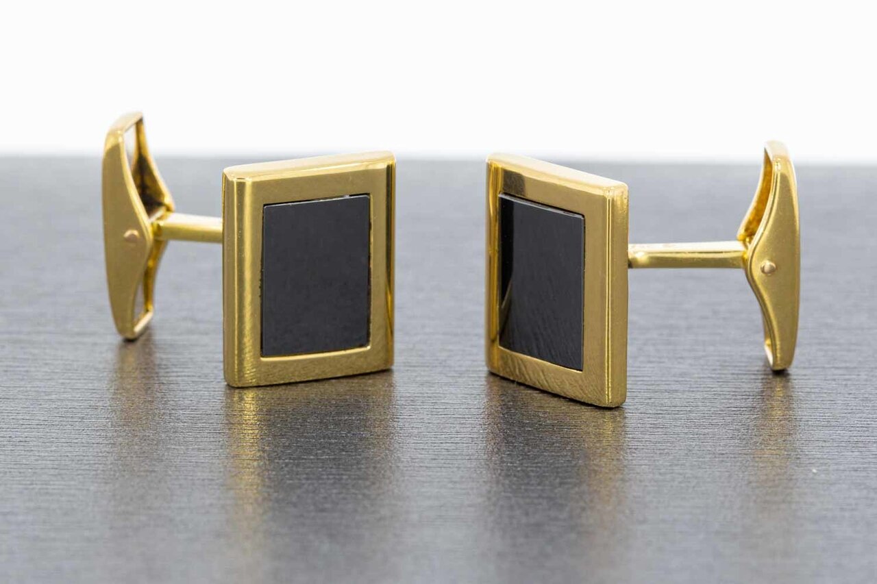 18 Karaat gouden Manchetknopen met Hematiet