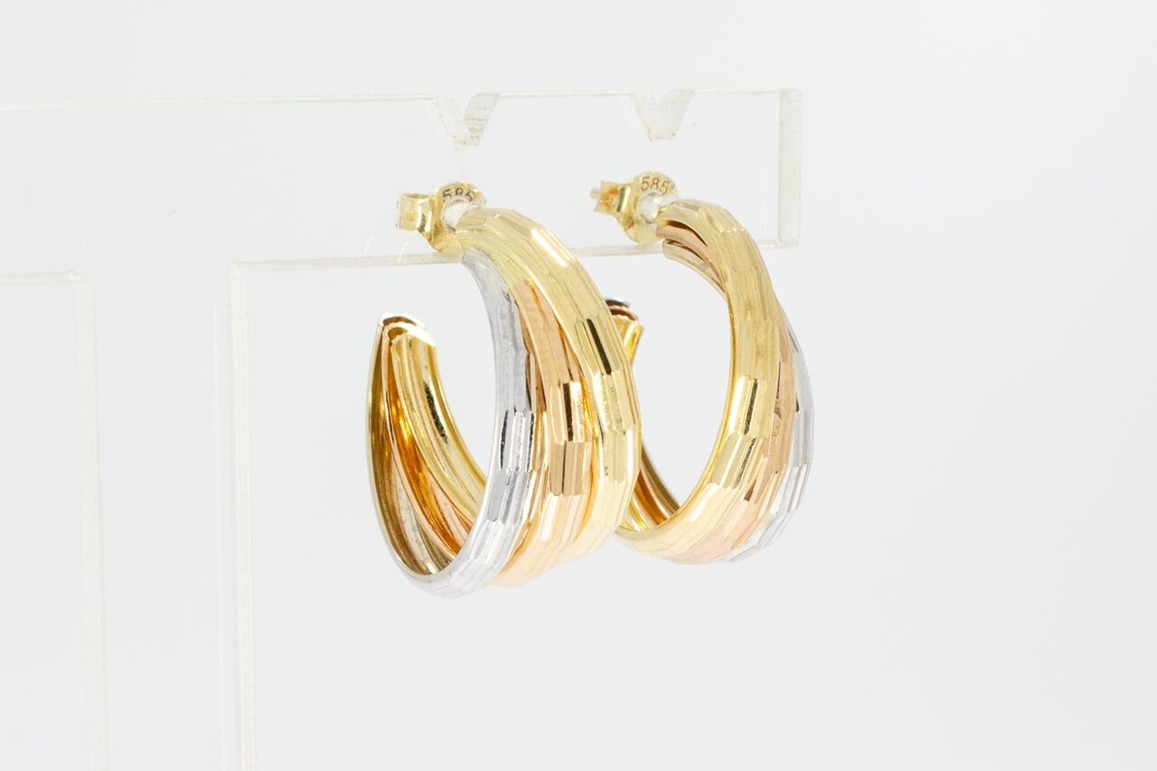 Brede 14 Karaat goud  Creolen - 2,2 cm