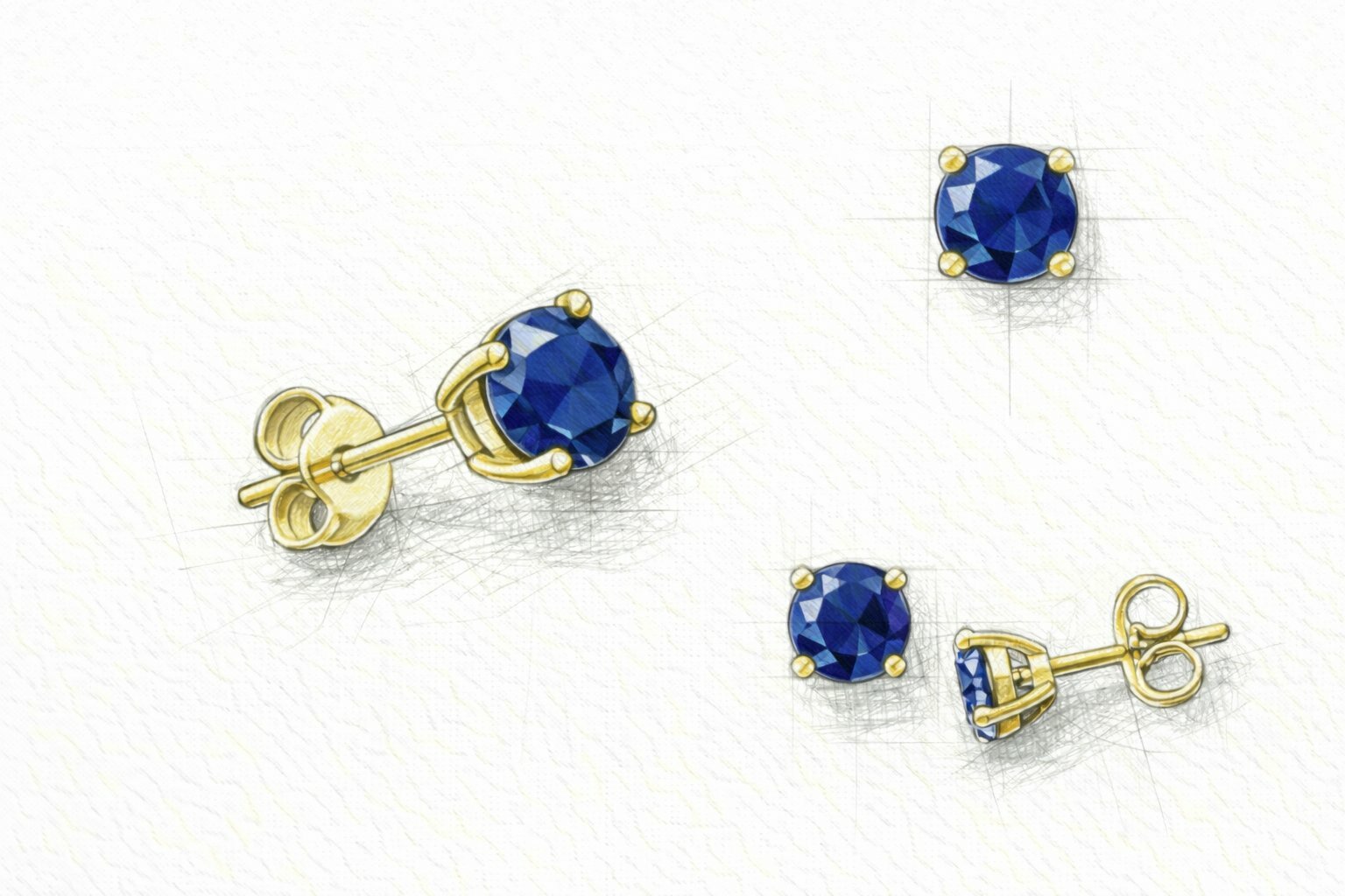 Saffieren oorstekers laten maken | ANRO Juweliers