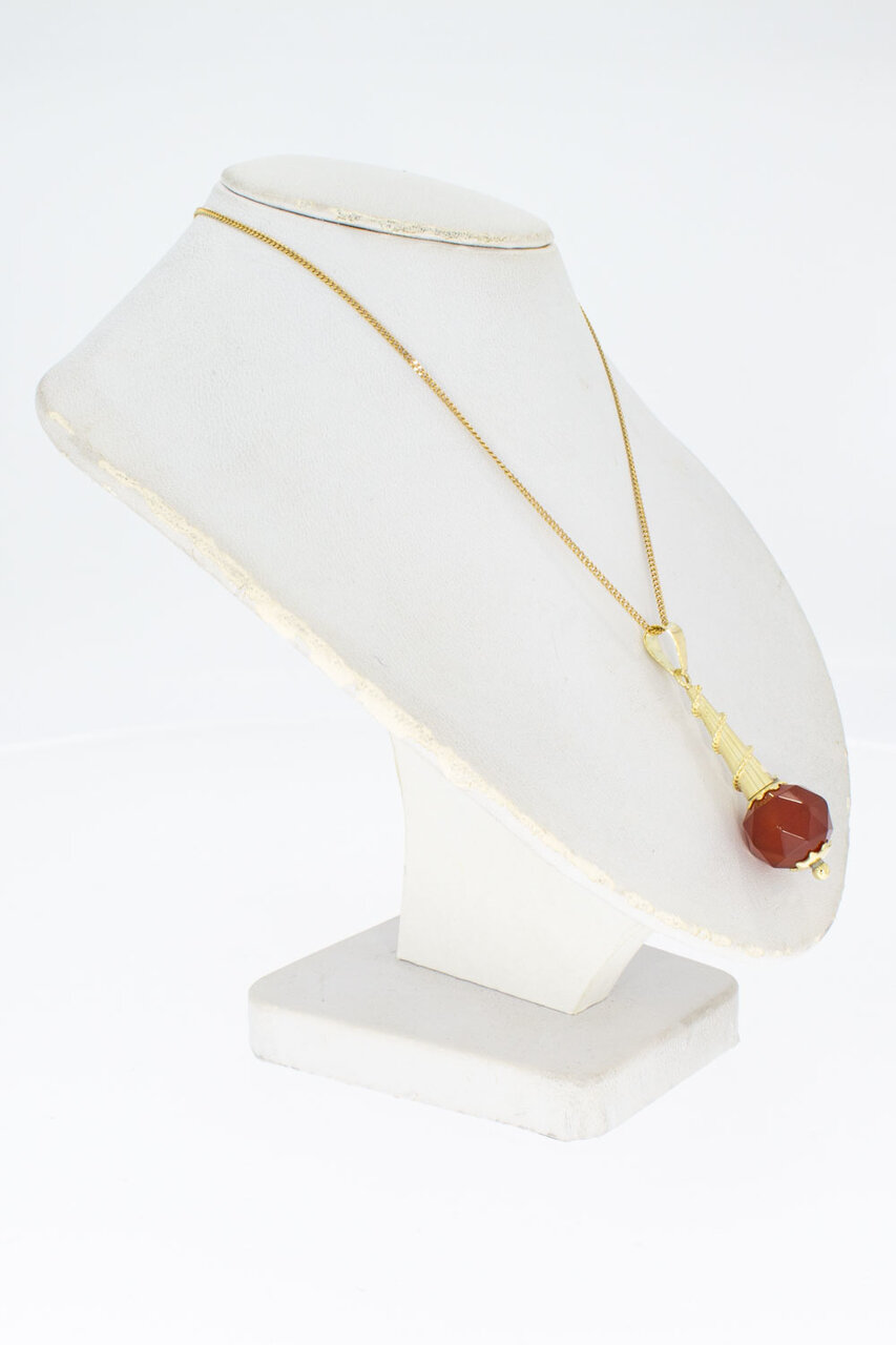 14 Karaat gouden Vintage Carneool hanger