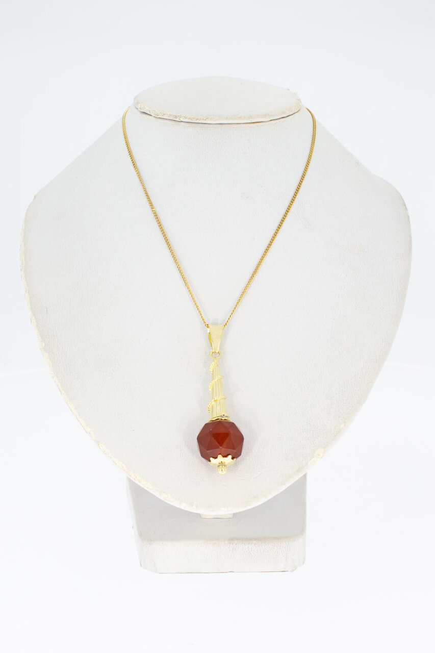 14 Karaat gouden Vintage Carneool hanger