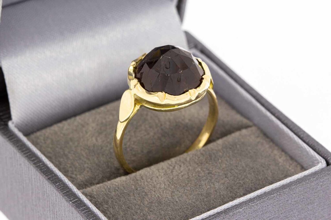 14 Karaat Retro granaat ring - 19,2 mm