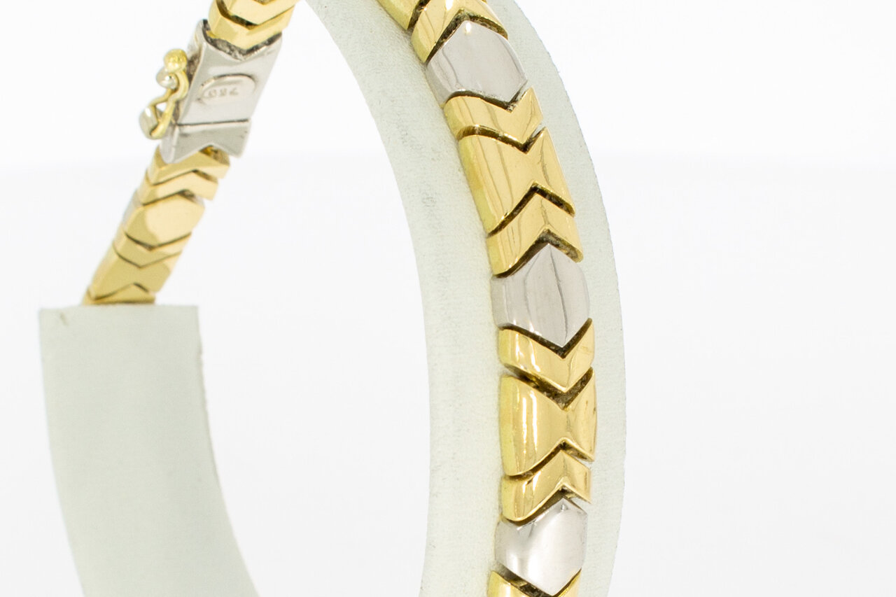 Bicolor armband 18 karaat goud - 20,7 cm