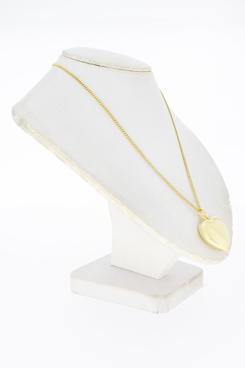 14 Karaat gouden Hartjes ketting hanger - 2 cm