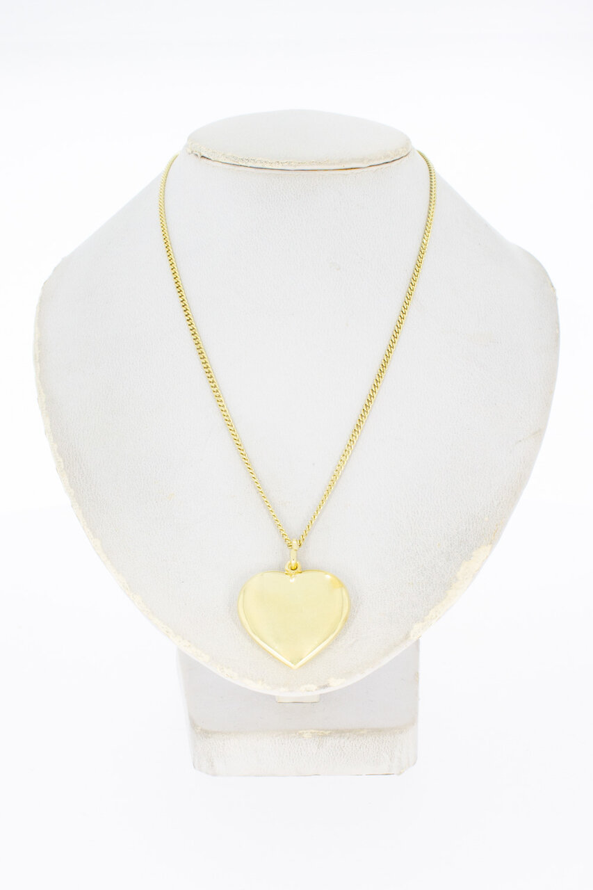 14 Karaat gouden Hartjes ketting hanger - 2 cm