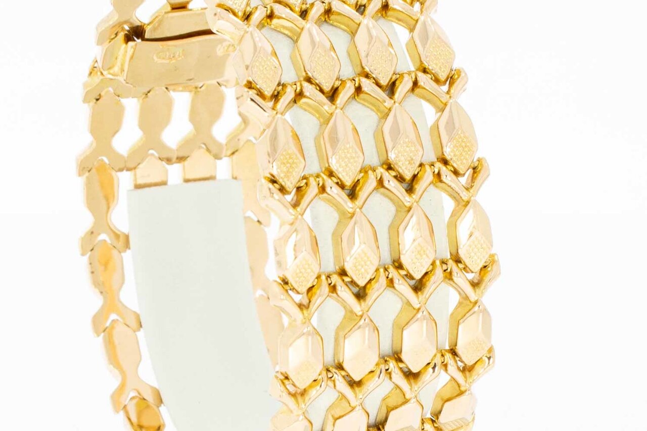 Brede Vintage armband 18K goud - 19,1 cm