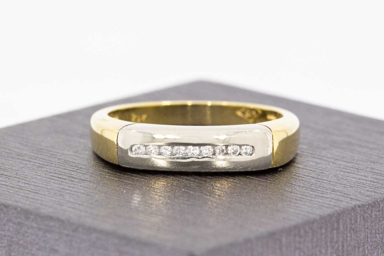 14 Karaat gouden diamant ring - 17,9 mm