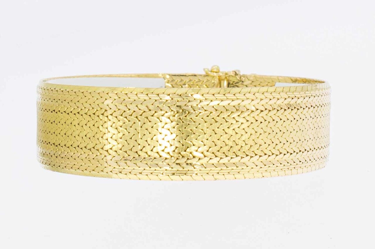 18 Karaat gouden brede armband - 18,2 cm