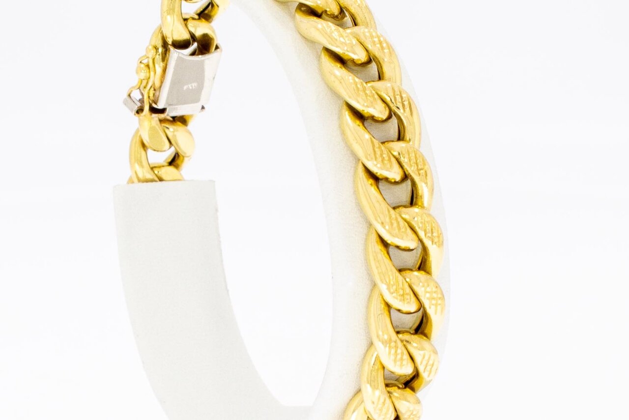Gourmet armband 18 Karaat geelgoud- 19,5 cm