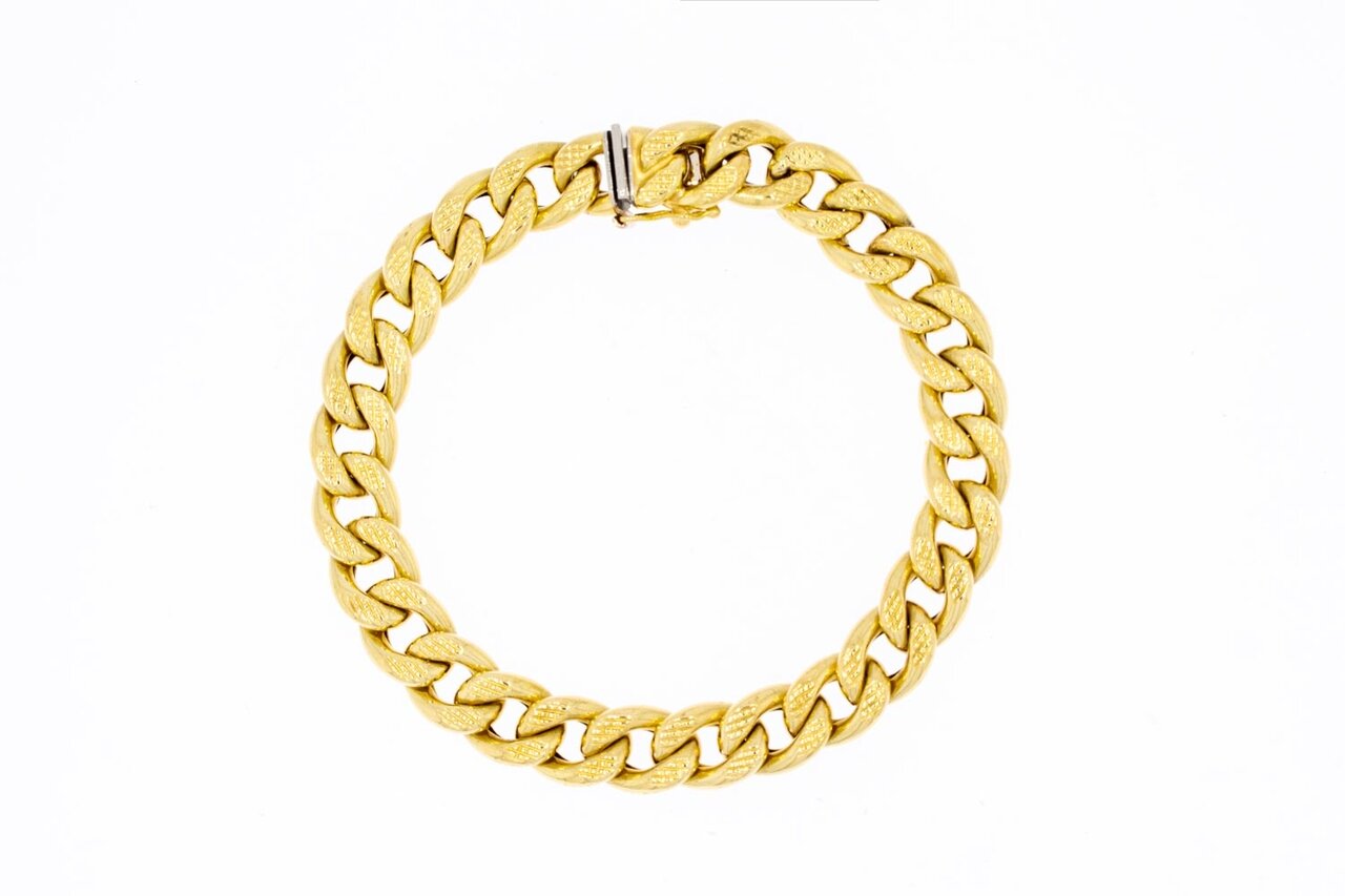 Gourmet armband 18 Karaat geelgoud- 19,5 cm