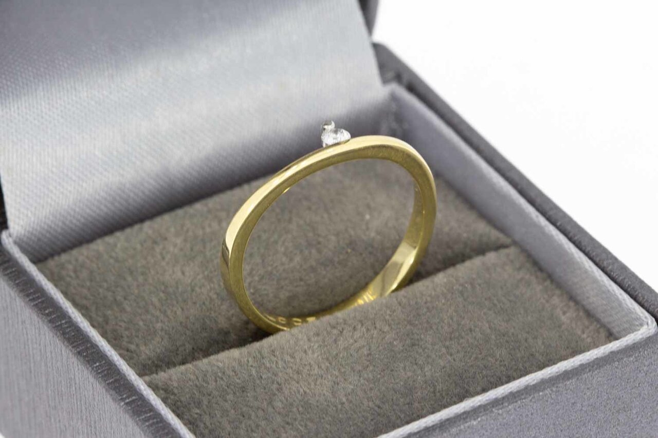 14 Karaat Solitair Diamant ring - 17,6 mm