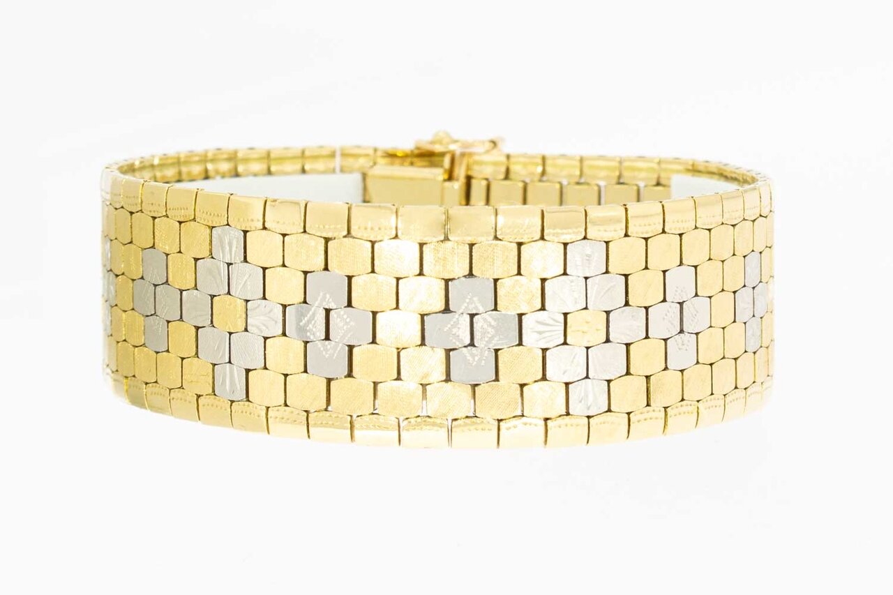 Brede armband 14 Karaat goud - 19,1 cm