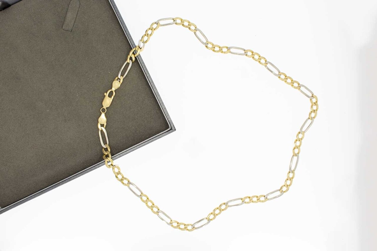 14 Karaat gouden Figaroketting - 55,9 cm