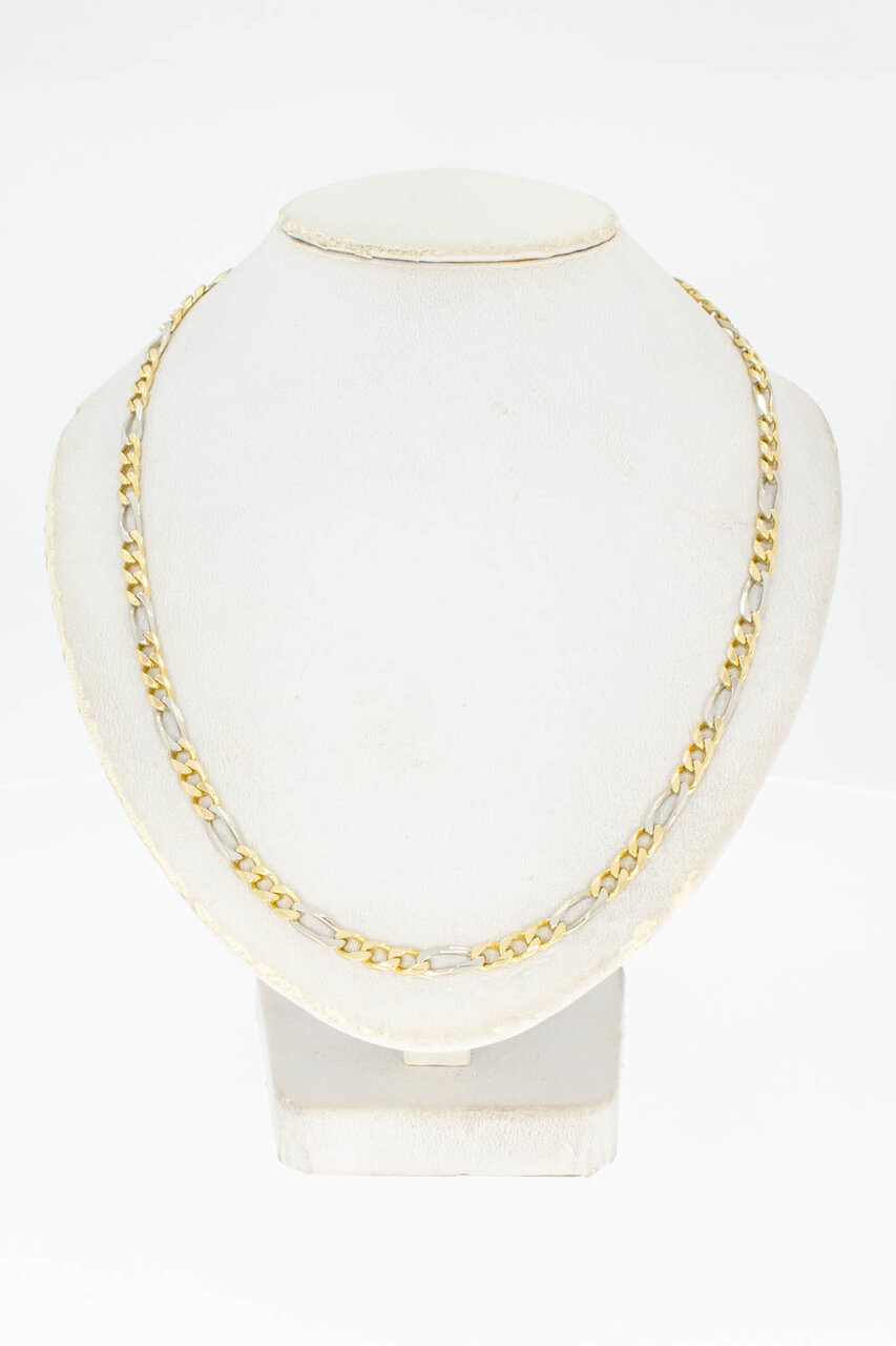 Bicolor Figaro ketting 14 Karaat goud - 63.4 cm