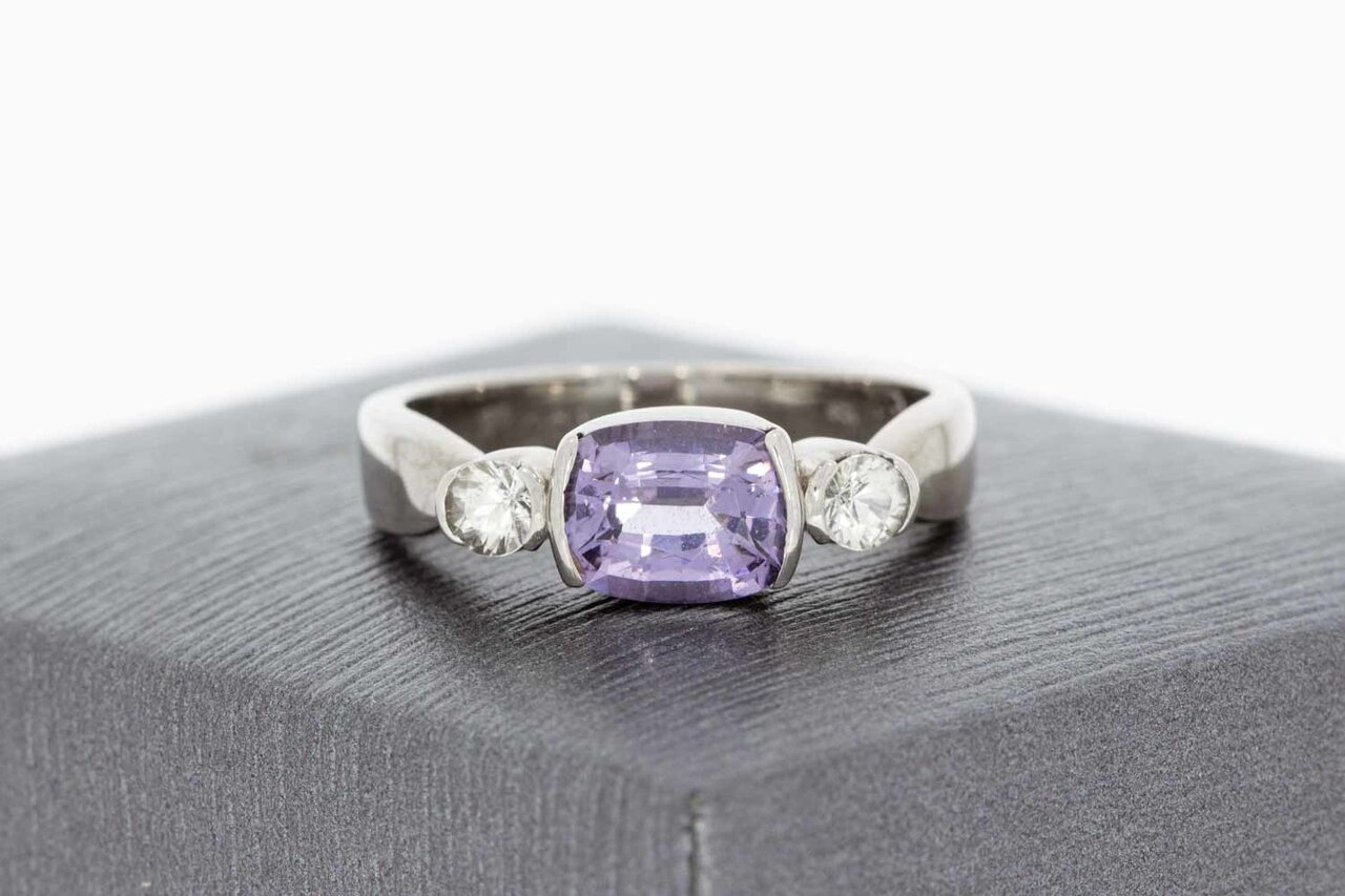 18 Karaat witgouden Spinel ring - 17,3 mm