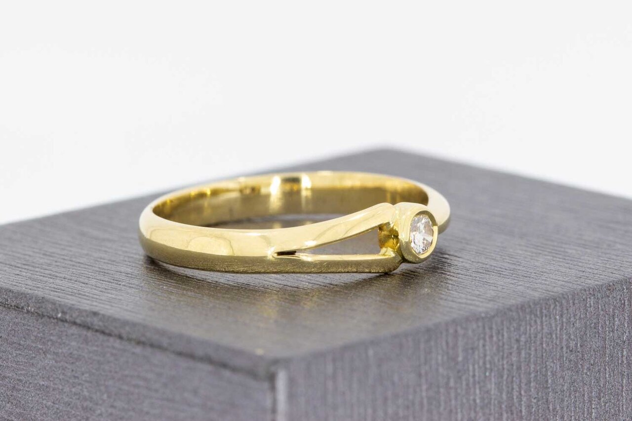 14 Karaat goud diamant ring - 19,9 mm