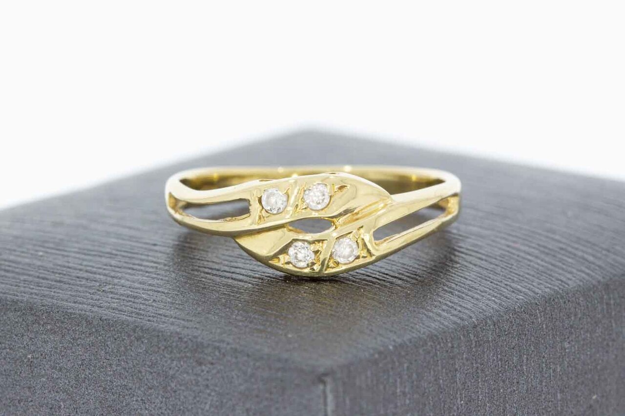 14 Karaat gouden zirkonia ring - 18,6 mm