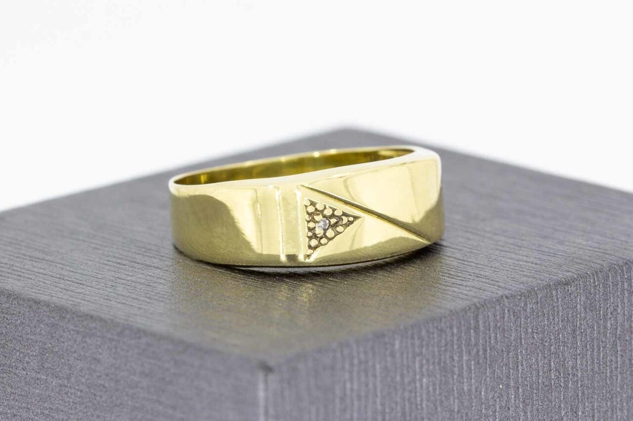 Diamant ring 14 Karaat goud - 18,6 mm