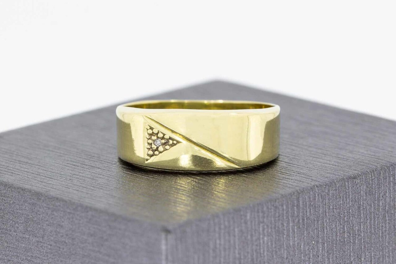Diamant ring 14 Karaat goud - 18,6 mm